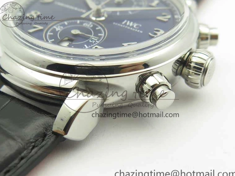 MIROTIME 0116 Breathable Da Vinci IW393402 SS ZF 1:1 Best Edition Blue Dial On Black Leather Strap A 7211